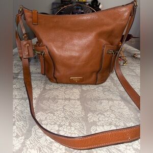 🛑SOLD🛑Fossil Tan Leather Crossbody Bag
